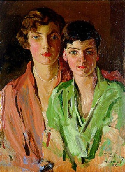 Sisters: Portrait Of Joan And Marjory Ford by John Lavery