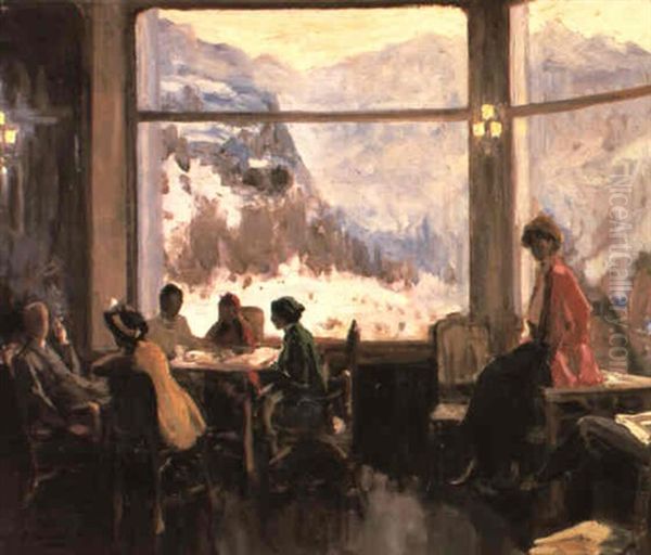 The Skiing Party: Wengen, Switzerland by John Lavery