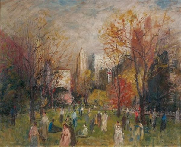 Lunchtime, Hyde Park, Sydney by George Lawrence