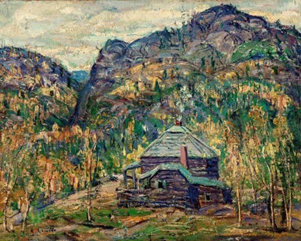 Jack Rabbit Lodge On Road To Cripple Creek by Ernest Lawson