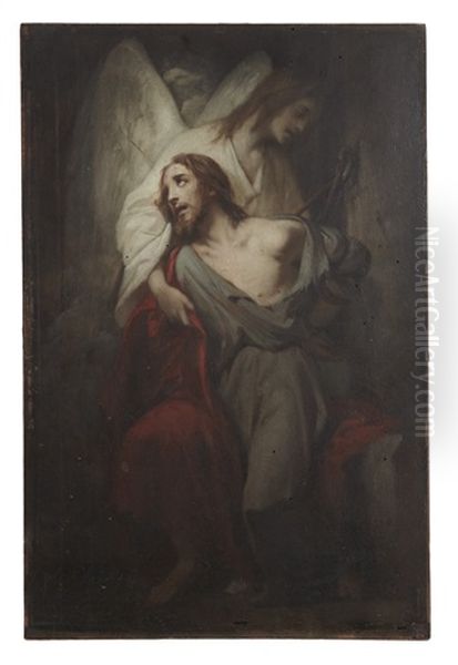 Le Christ Soutenu Par Un Ange by Jean Raymond Hippolyte Lazerges