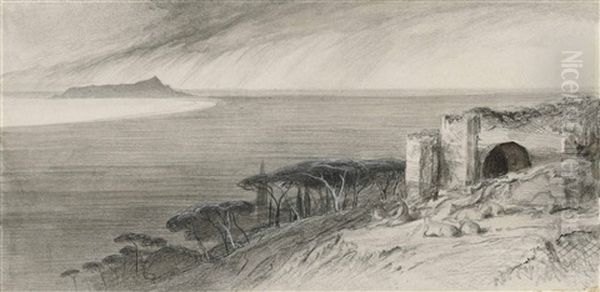 The Pontine Marshes Above Terracina, Italy by Edward Lear