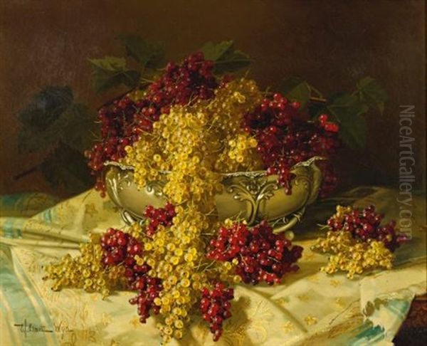 Still Life With Red And White Currants by Edward Chalmers Leavitt