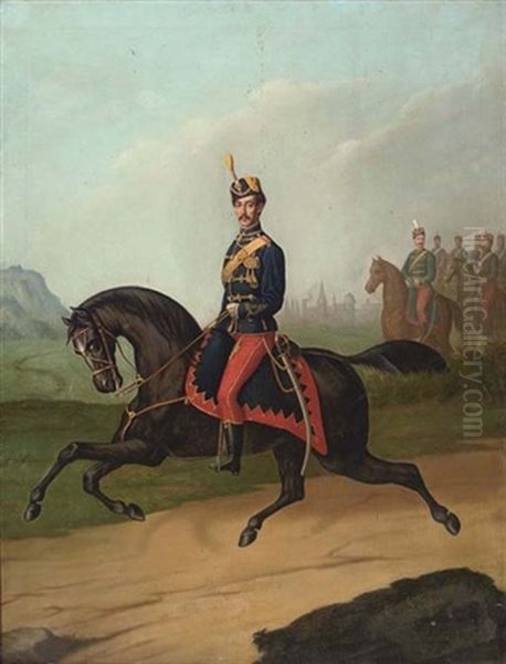 Portrait Of A Rumanian Cavalry Officer, Part Of The Territoral Guard, From Calarasi (captain Baron Lecca?) by Constantin Lecca