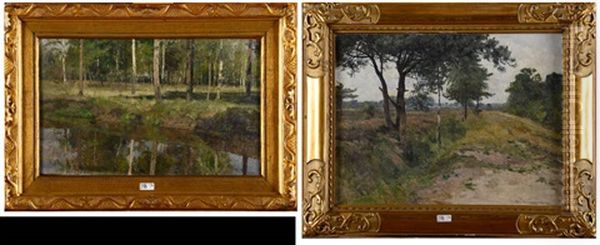 Le Chemin Et Le Canal (2 Works) by Frans Van Leemputten