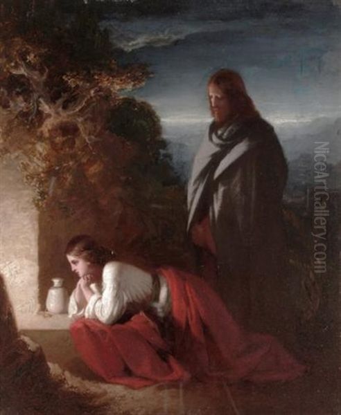 Mary Magdalen At The Sepulchre by Henry Lejeune