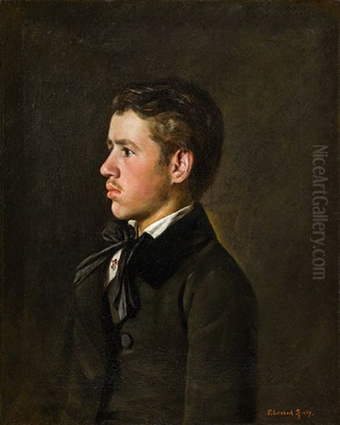 Portait Of The Young Ludwig Lenbach (brother Of The Artist) by Franz Seraph von Lenbach