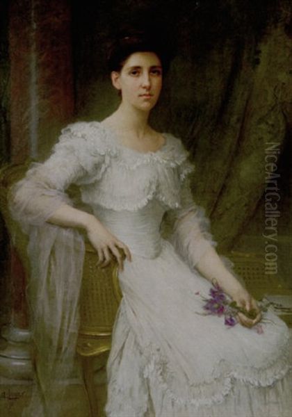 Portrait Of A Young Lady by Charles Amable Lenoir