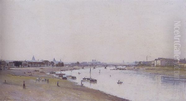 Paris, La Seine, Le Pont National by Stanislas Lepine