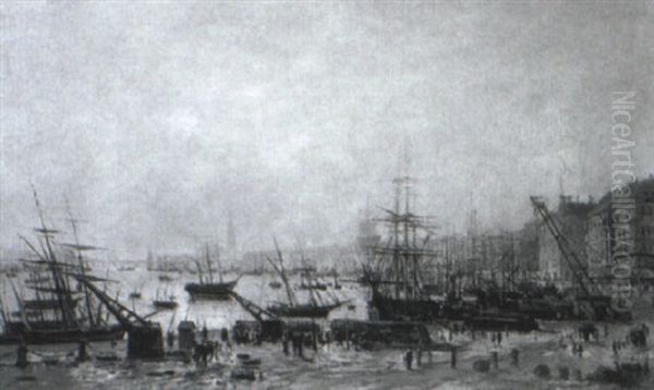 Harbor Scene by Stanislas Lepine