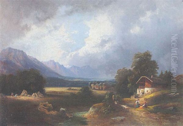 Gebirstal Bei Abziehendem Unwetter by August Leu the Younger