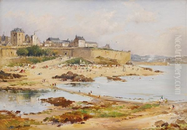 Beach At St. Malo by Maurice Levis