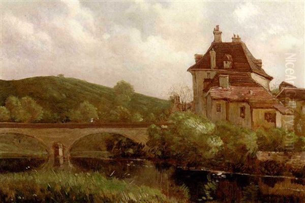 A Bridge By A French Hamlet by Maurice Levis