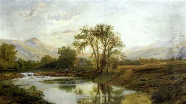 Landscape With Mountains And Stream by Edmund Darch Lewis