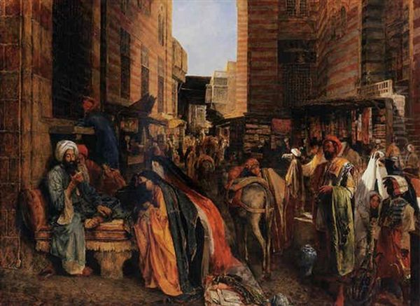 The Street And The Mosque Of The Ghoreeyah, Cairo by John Frederick Lewis