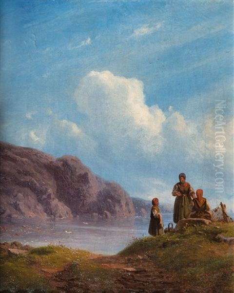 Fisher Women On The Beach by Georg Emil Libert