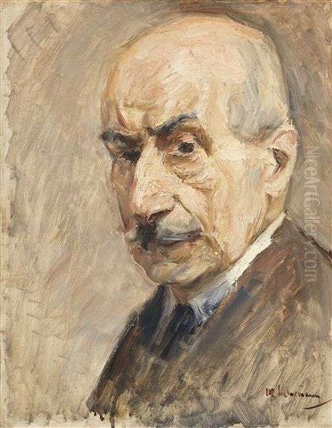 Selbstbildnis, Buste Im Dreiviertelprofil Nach Links by Max Liebermann