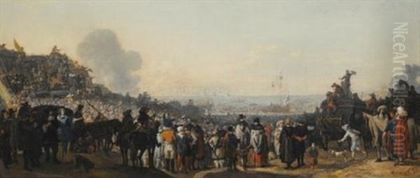 The Departure Of King Charles Ii From Scheveningen For England by Johannes Lingelbach