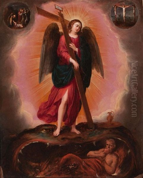 Angeles Con Atributos De La Pasion (pair) by Pieter Lisaert IV