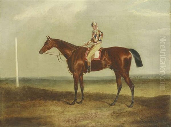 A Racehorse With Jockey Up by James Loder Of Bath