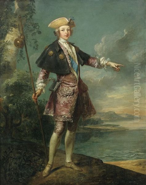 Portrait D'un Prince De La Maison De France En Pelerin De Saint Jacques by Carle van Loo