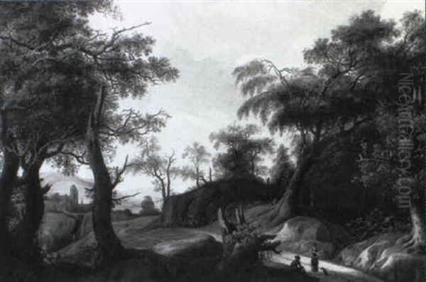 Waldlandschaft Mit Rastenden Bauern by Jan Looten