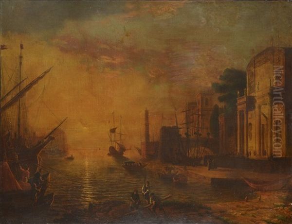 Animation Sur Le Port, Soleil Levant., Animation Sur Le Port, Soleil Levant by Claude Lorrain