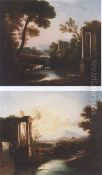 An Italianate Landscape With Classical Ruins by Claude Lorrain