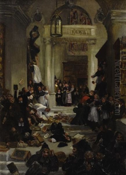 Rebellion In The Monastery by Eugenio Lucas Velazquez