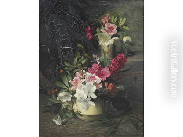 Two Vases Of Flowers by Edward George Handel Lucas