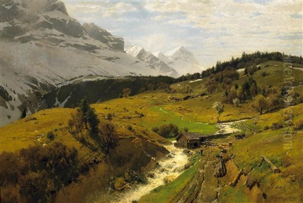 Fruhling Im Berner Oberland by Carl Julius E. Ludwig