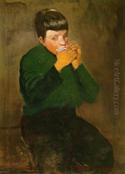 The Harmonica Player by George Benjamin Luks