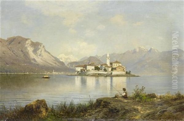 Seelandschaft Mit Einem Jungen Fischer by Ascan Lutteroth