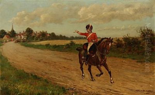 A Soldier On Horseback Leaving His Love by Thomas Mackay