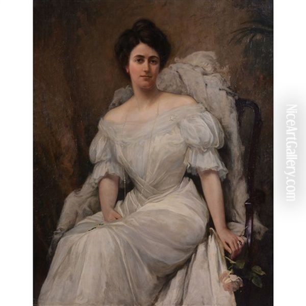 Portrait Of Miss Mary Mckean (later Mrs Scott) Of Lismallard, Omagh, County Tyrone by William Gibbs Mackenzie