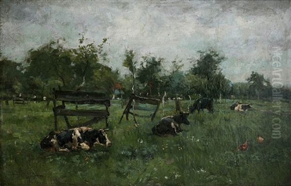 Cows In The Meadow by Eugene Mahaux