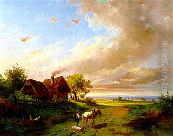 Landschaft Mit Figurlicher Staffage by Edmund Mahlknecht