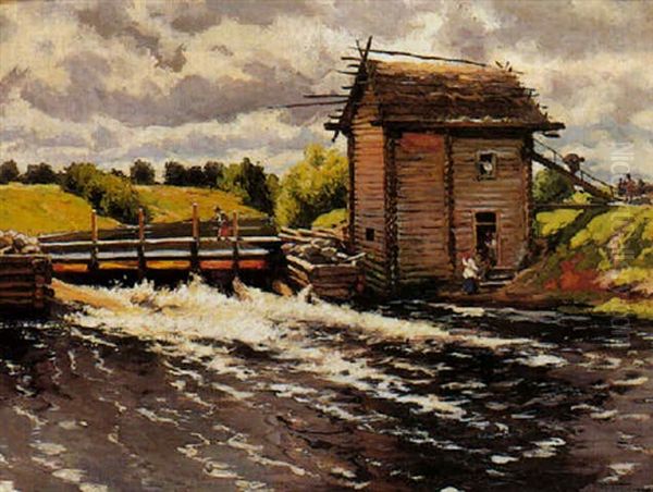 The Watermill by Alexandr Vladimirovich Makovsky