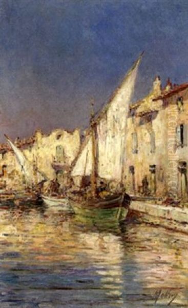 Martigues, Bateaux De Peche A Quai by Henri Malfroy-Savigny