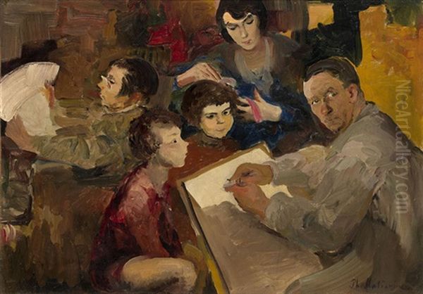 Self-portrait With The Family by Filip Malyavin