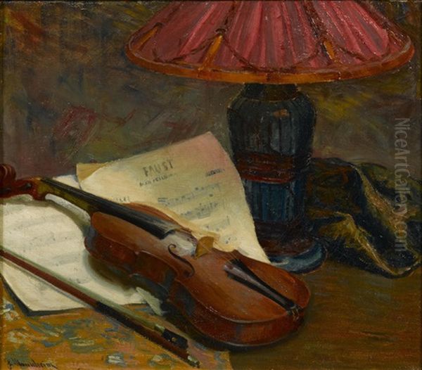 Still Life With Violin by Jean Mannheim