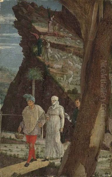 The Annunciation To The Shepherds (fragment) by Andrea Mantegna