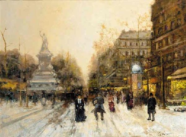 Place De La Republique, Paris by  Marcel-Lenoir (Jules Oury)