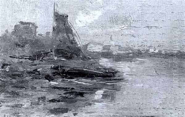 Blick Auf Den Hafen Von Doredrecht by Jacob Henricus Maris