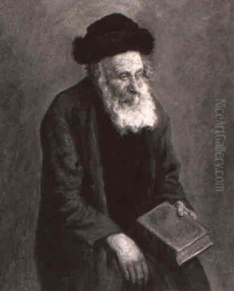 A Seated Rabbi by Arthur Markewitsch