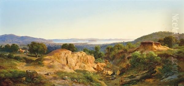 Italian Landscape by Karoly Marko the Younger