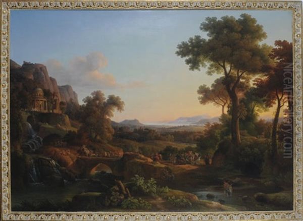 An Arcadian Landscape With The Triumph Of Bacchus by Karoly Marko the Younger