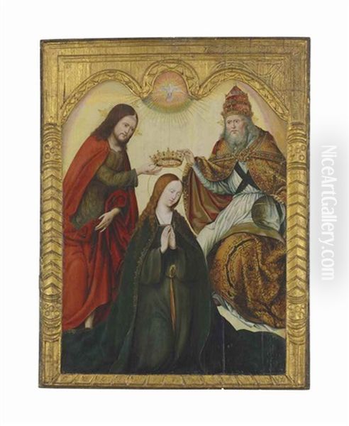 The Coronation Of The Virgin Oil Painting - Simon Marmion