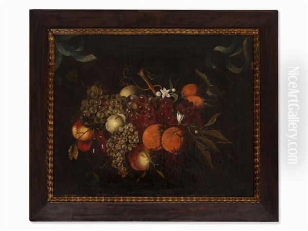 A Swag Of Fruits And Flowers by Jacob Marrel