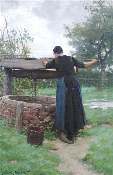 A Holland Peasant At The Well by Willy Martens